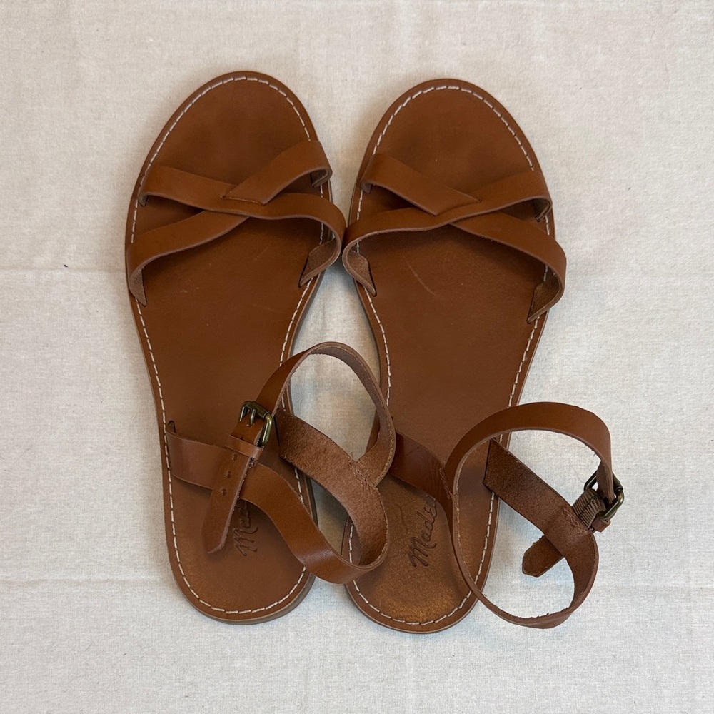 Madewell Brown Faux Leather Sandals 9.5
